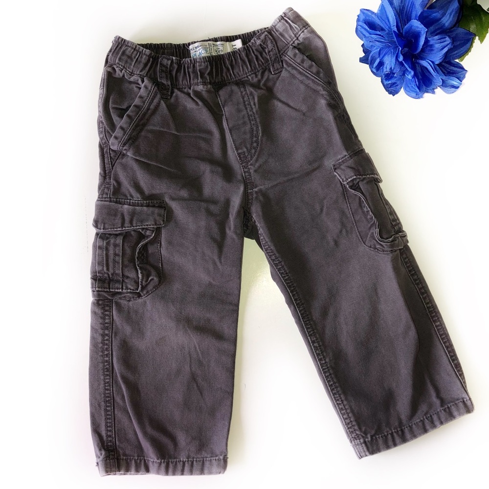 EST. 1989 3T GRAY CARGO PANTS WITH ADJUSTABLE WAIS